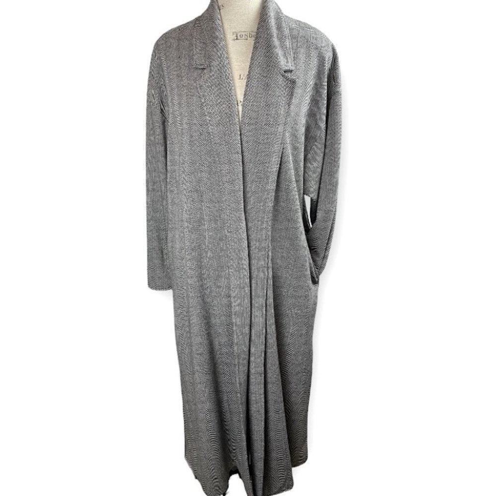 Vintage Sweater Jacket Long Length Weekenders Chevron Print Coat size Medium